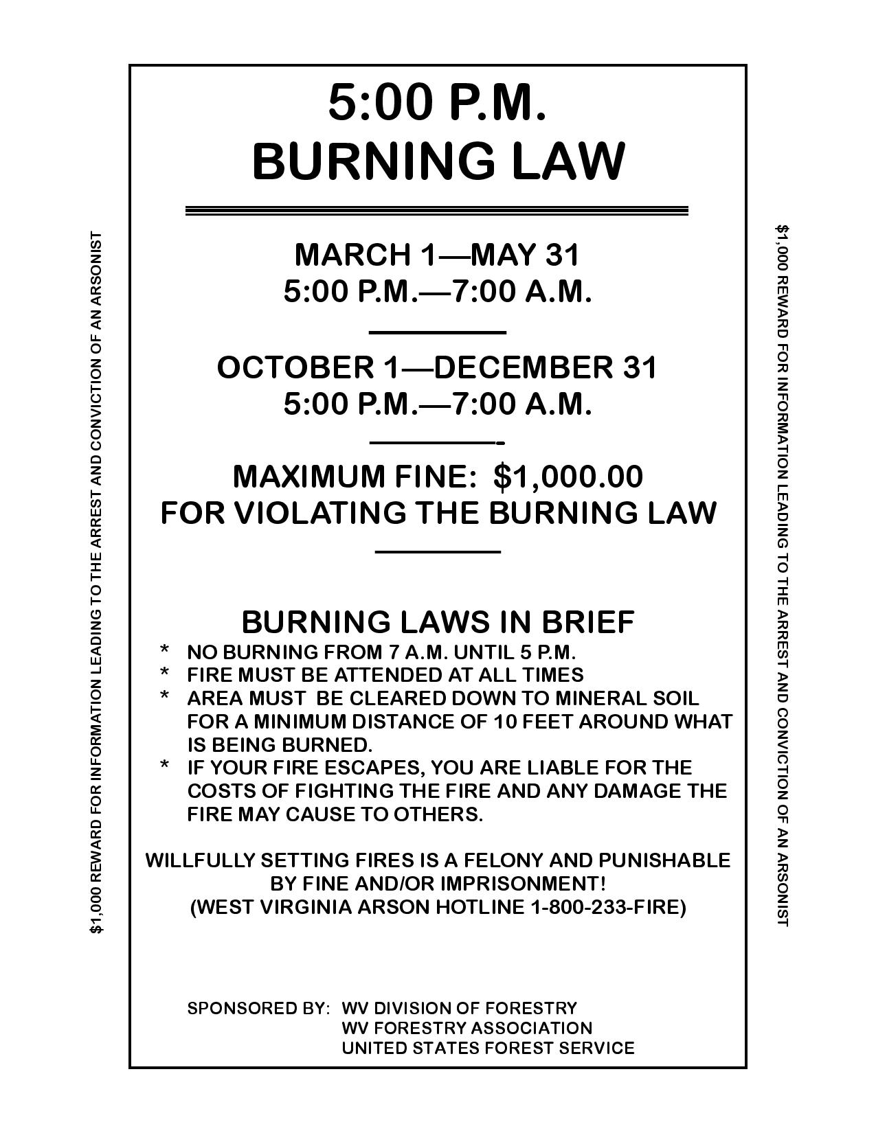 2022 Burning Laws and regulations